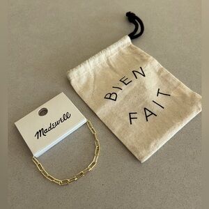Madewell Gold Chain link Paperclip Bracelet